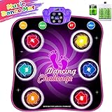 Dance Mat Toys for 3-12 Year Old Kids, Light Up Electronic Dance Mats with  6 Button Bluetooth 5 Game Modes and 4xAA Rechargeable Battery for 3 4 5 6 7  8 9